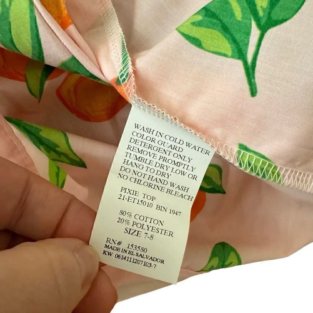 Eleanor Rose Pixie Top Pink Orange Fruit & Brailey Shorts Orange NEW Size 7-8